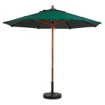 Commercial Outdoor Market Umbrella with Hardwood Pole - 9ft , Green - Image 1