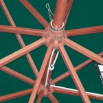 Commercial Outdoor Market Umbrella with Hardwood Pole - 9ft , Green - Image 3