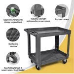 Heavy Duty Utility Cart, Flat Top - 500 lb Load Cap - 34"L x 17-1/2"W x 33"H - Image 4