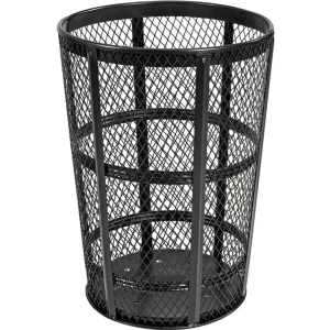 Outdoor Steel Mesh Corrosion Resistant Trash Can, 48 Gallon With Steel Dome Lid