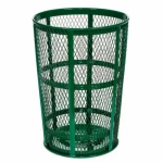 Outdoor Steel Mesh Corrosion Resistant Trash Can, 48 Gallon With Steel Dome Lid - Image 3