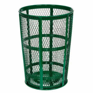 Outdoor Steel Mesh Corrosion Resistant Trash Can, 48 Gallon With Steel Dome Lid - Image 3