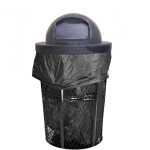 Outdoor Steel Mesh Corrosion Resistant Trash Can, 48 Gallon With Steel Dome Lid - Image 7