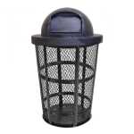 Outdoor Steel Mesh Corrosion Resistant Trash Can, 48 Gallon With Steel Dome Lid - Image 5