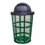 Outdoor Steel Mesh Corrosion Resistant Trash Can, 48 Gallon With Steel Dome Lid - Image 6