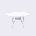 Round Fiberglass 48" Outdoor Table - Round Tubing - Image 1