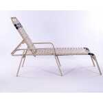 Basket Weave Vinyl Pool Chaise Lounge - 14 in Height with Flat Arm Rests - Image 3