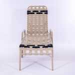 Basket Weave Vinyl Pool Chaise Lounge - 14 in Height with Flat Arm Rests - Image 2