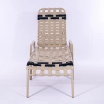 Basket Weave Vinyl Pool Chaise Lounge - 14 in Height with Flat Arm Rests - Image 2