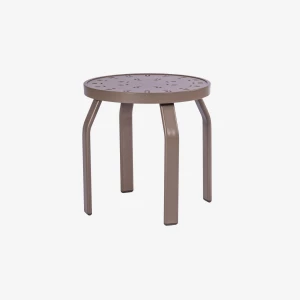 Round Aluminum 18in Punched Top Pool Side Table - Laguna