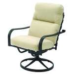 Rosetta Aluminum Outdoor Commercial Swivel Dining Chair - Image 1