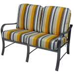 Rosetta Aluminum Outdoor Commercial Cushioned Loveseat - Image 1