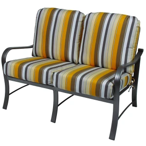 Rosetta Aluminum Outdoor Commercial Cushioned Loveseat