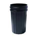 Courtyard 36 Gallon Slatted Wide Top Commercial Trash Receptacle With Plastic Dome Lid & Liner - Image 3