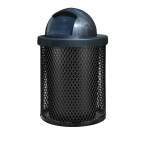Commercial 36 Gallon Diamond Steel Trash Can With Plastic Dome Lid, Liner & Base - Image 2