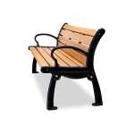 Heritage 6' Recycled Plastic Bench With Back - Commercial Outdoor Bench - Image 2