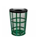 Outdoor Steel Mesh Corrosion Resistant Trash Can, 48 Gallon With Flat Top Lid - Image 5