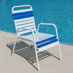 Quick Ship Commercial Pool Side Dining Chair - Vinyl Strap - Image 1