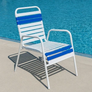 Quick Ship Commercial Pool Side Dining Chair - Vinyl Strap