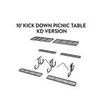 Commercial 10 ft Portable Rectangular Picnic Table -120 in - Image 2